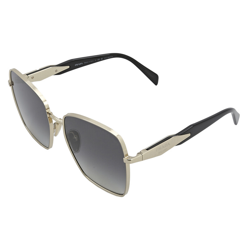 Prada Polarized Grey Gradient Square Ladies Sunglasses PR 64ZS