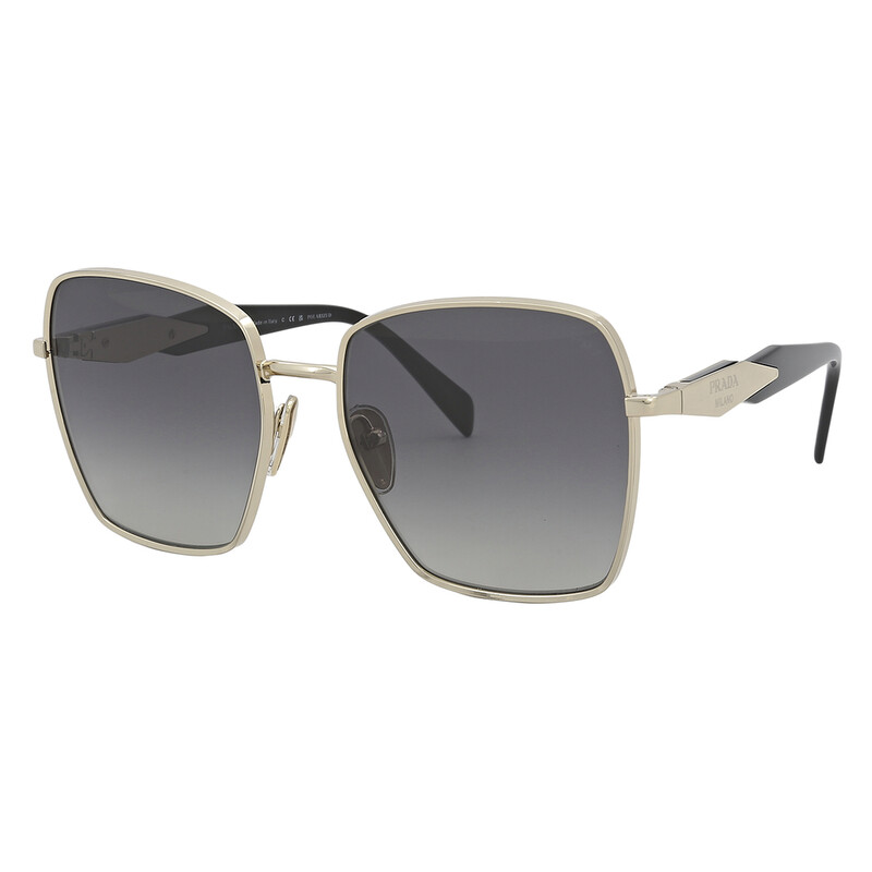Prada Polarized Grey Gradient Square Ladies Sunglasses PR 64ZS