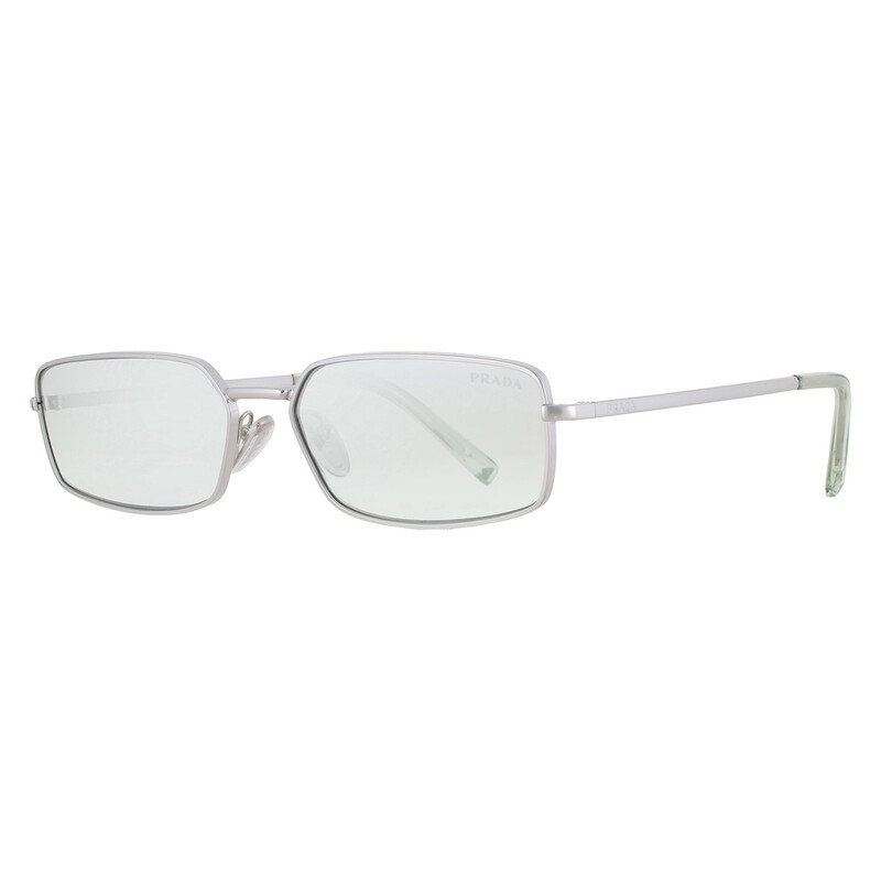 Prada Silver Grey Mirror Rectangular Ladies Sunglasses PR A60S
