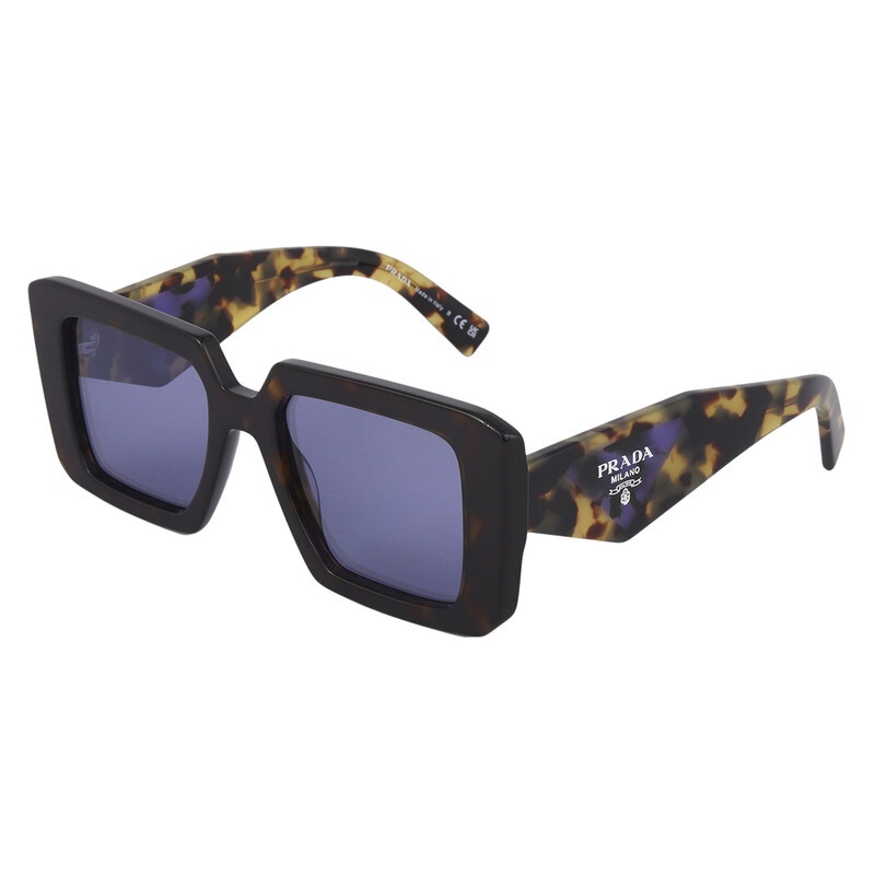 Prada Violet Mirrored Internal Silver Square Ladies Sunglasses PR