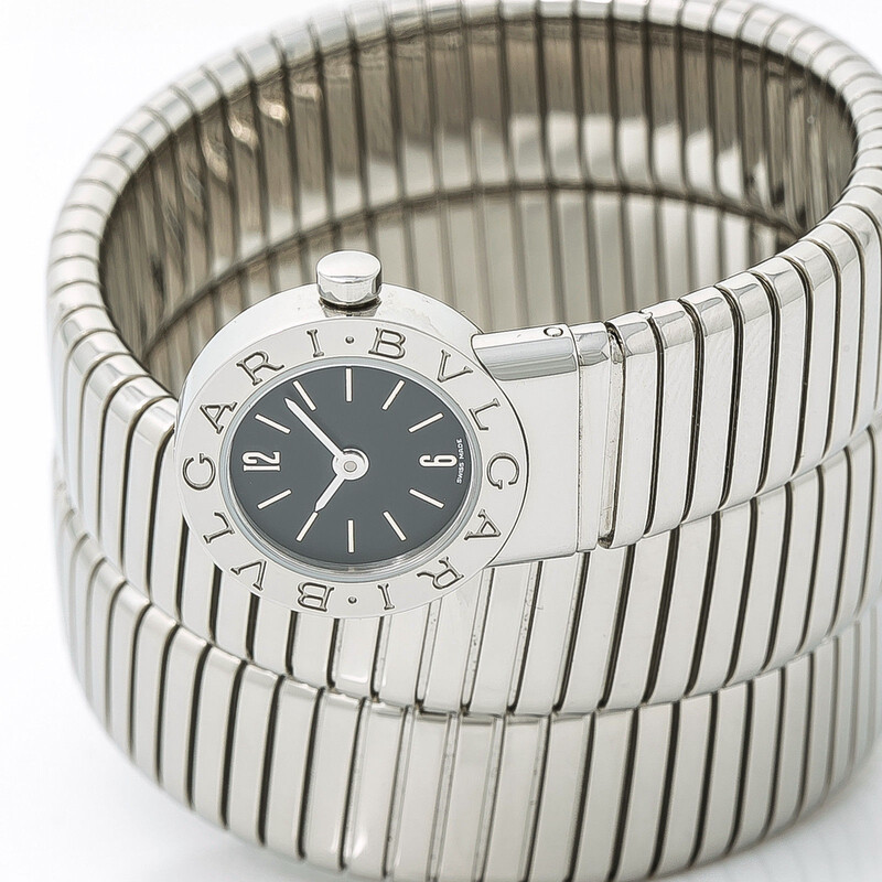 Bvlgari Pre-owned Bvlgari Turbogas Snake Black Dial Ladies Watch