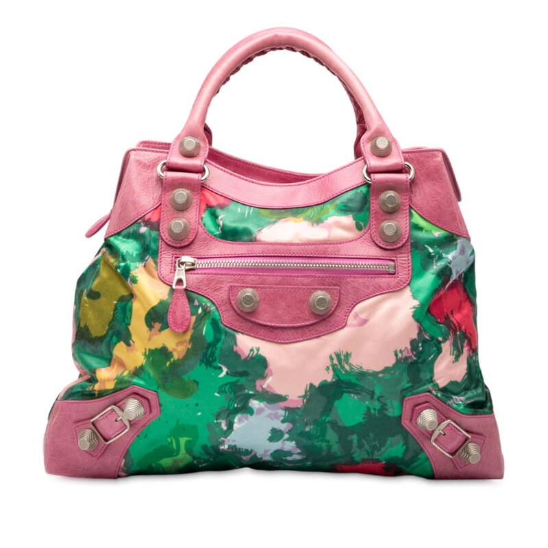 Balenciaga Pre-owned Balenciaga Lambskin and Satin Floral Print