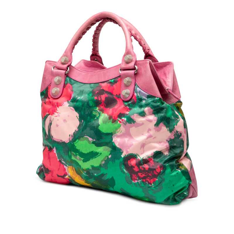 Balenciaga Pre-owned Balenciaga Lambskin and Satin Floral Print