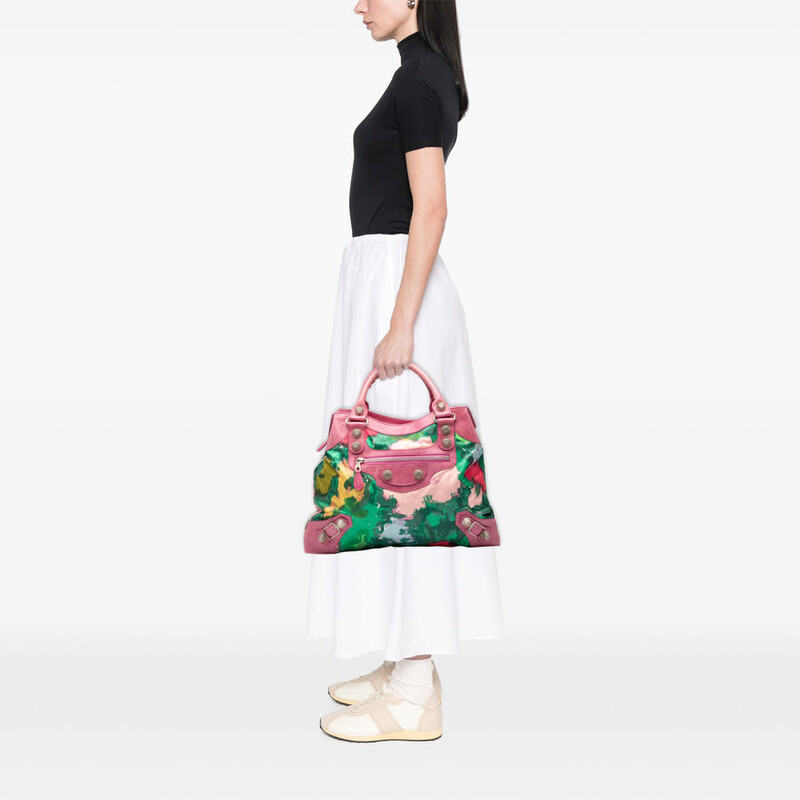 Balenciaga Pre-owned Balenciaga Lambskin and Satin Floral Print