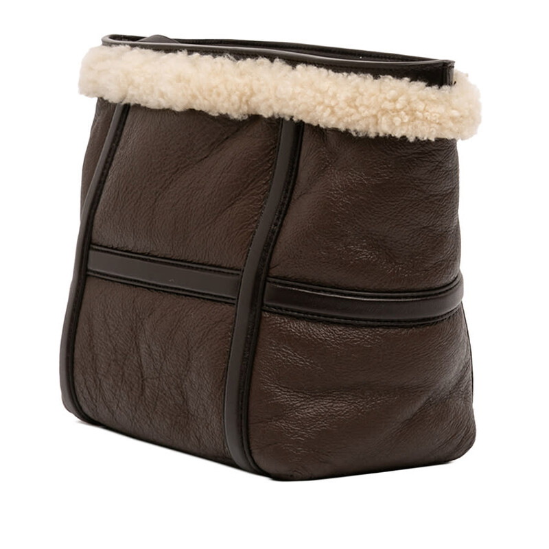 Bottega Veneta Pre-owned Bottega Veneta Shearling Trimmed Leather