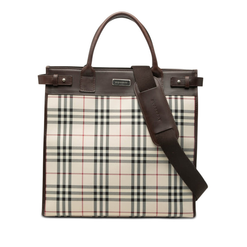 Burberry Pre-owned Burberry House Check Canvas Convertible Tote Ladies ...