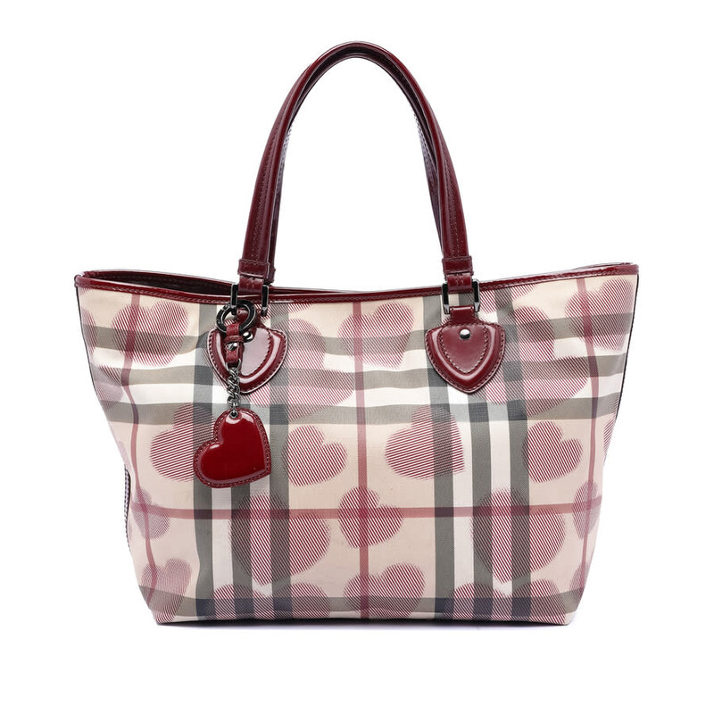 Burberry Pre-owned Burberry House Check Coated Canvas Hearts