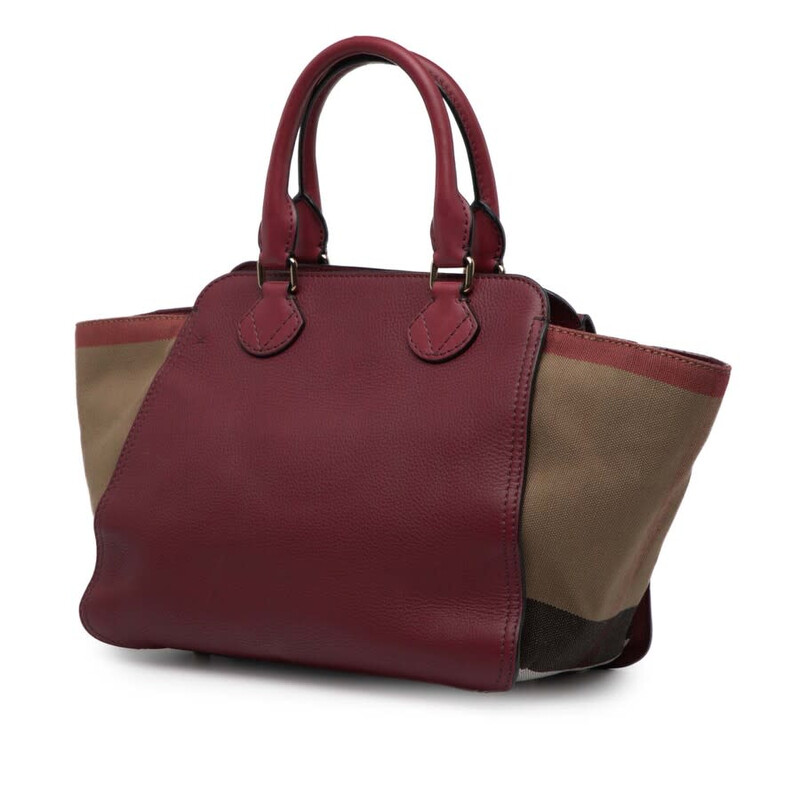 Burberry Pre-owned Burberry Leather and Mega Check Canvas Harcourt