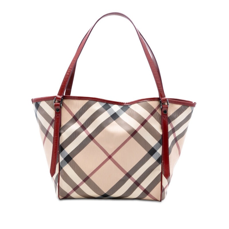 Burberry Pre-owned Burberry Supernova Check Coated Canvas Tote