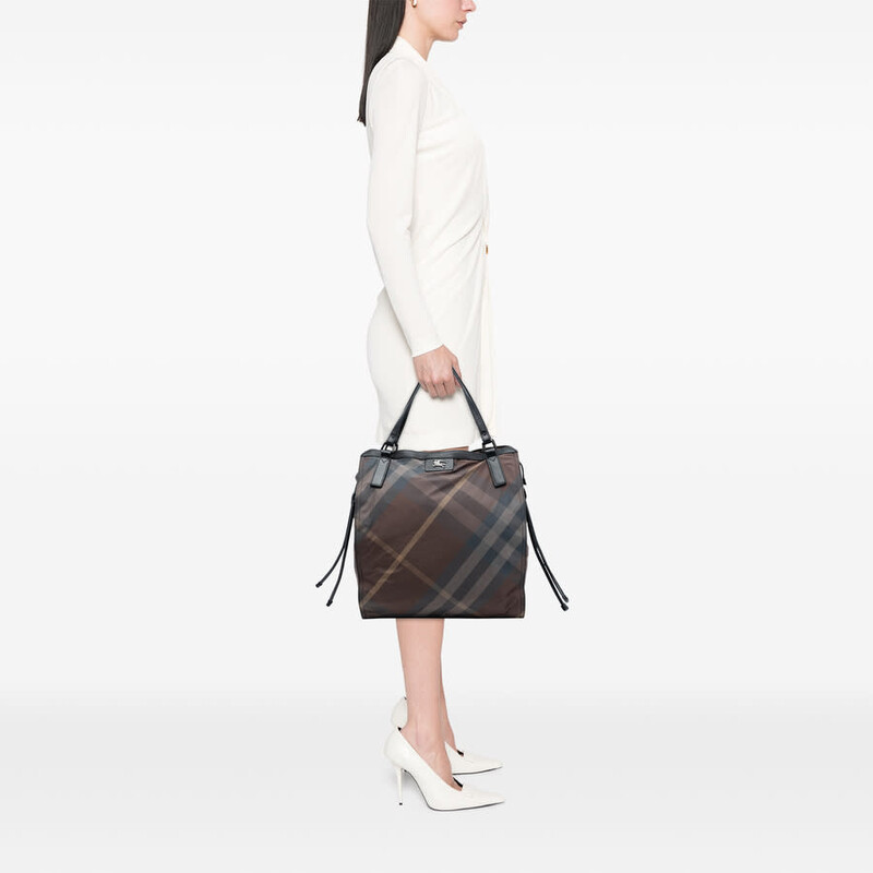 Burberry Pre-owned Burberry Supernova Check Nylon Buckleigh Tote