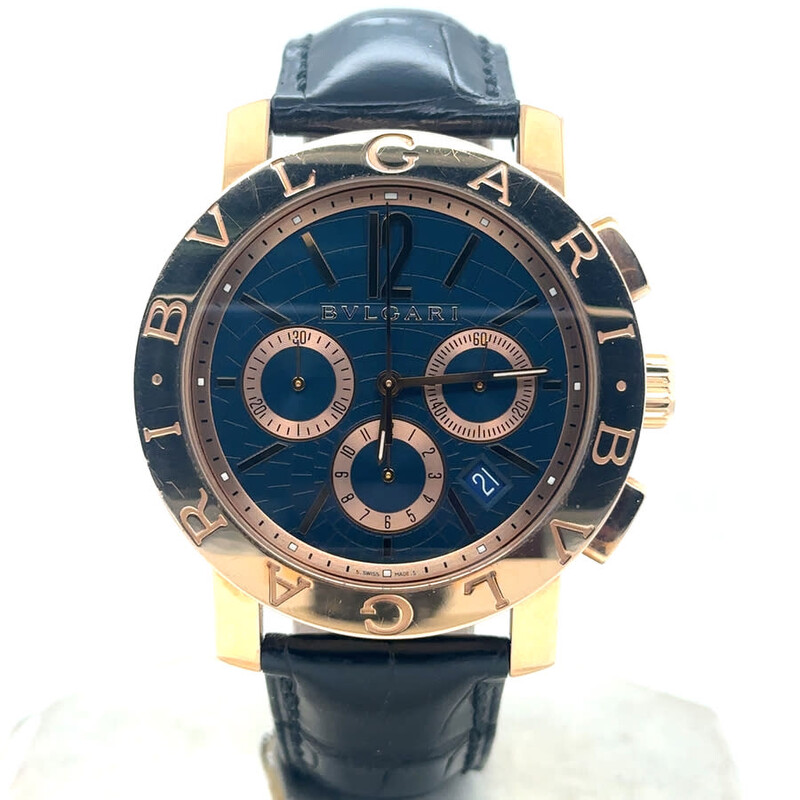 Bvlgari Pre-owned Bvlgari Bvlgari Bvlgari Chronograph Blue Dial