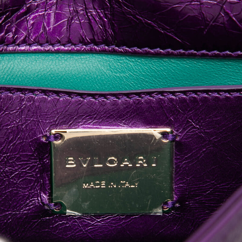 Bvlgari Pre-owned Bvlgari Mini Metallic Leather Maxi Serpenti