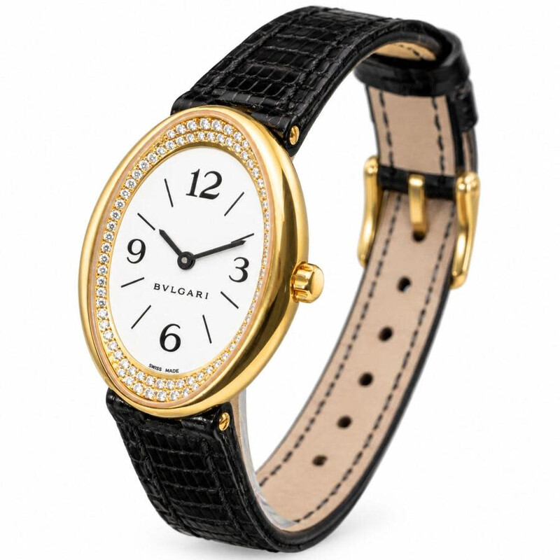 Bvlgari Pre-owned Bvlgari Ovale Quartz Diamond White Dial Ladies Watch ...