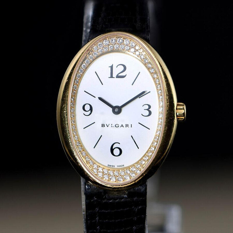 Bvlgari Pre-owned Bvlgari Ovale Quartz Diamond White Dial Ladies Watch ...