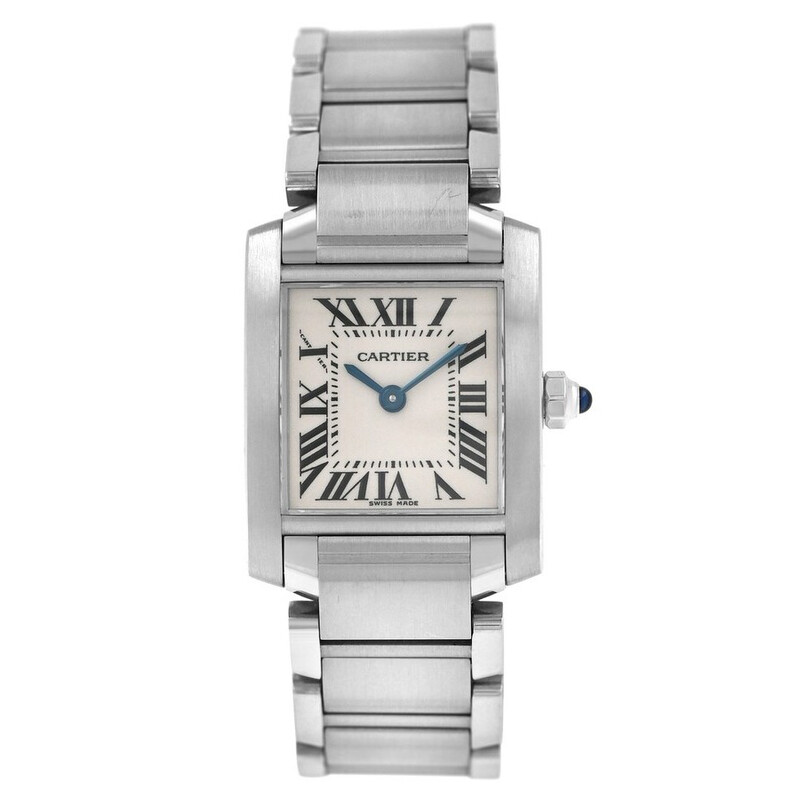 Cartier Pre-owned Cartier Tank Francaise Silver Grained Dial