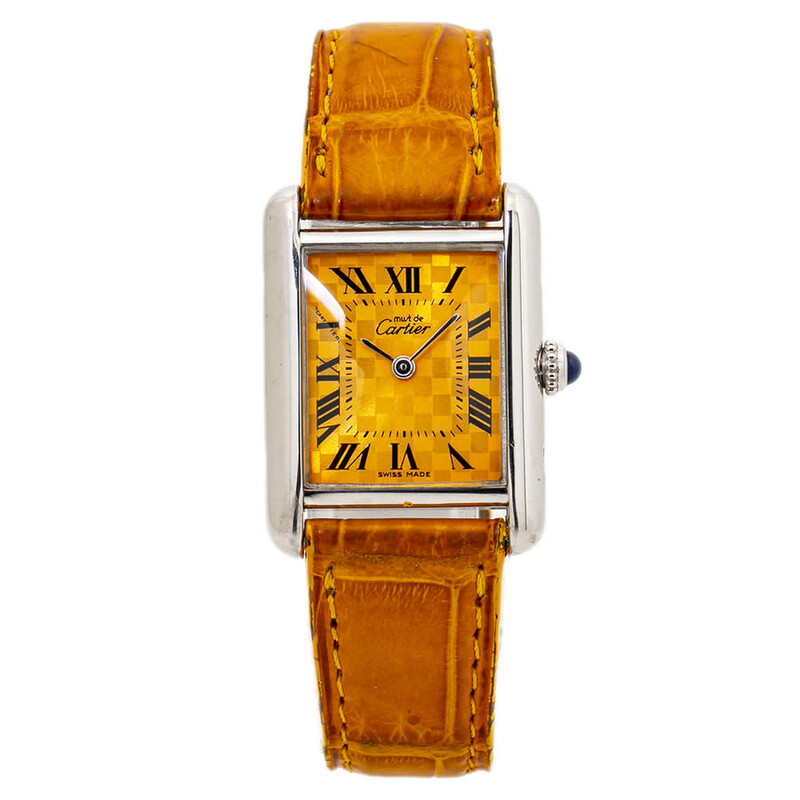 Cartier Pre-owned Cartier Tank Quartz Orange Dial Ladies Watch