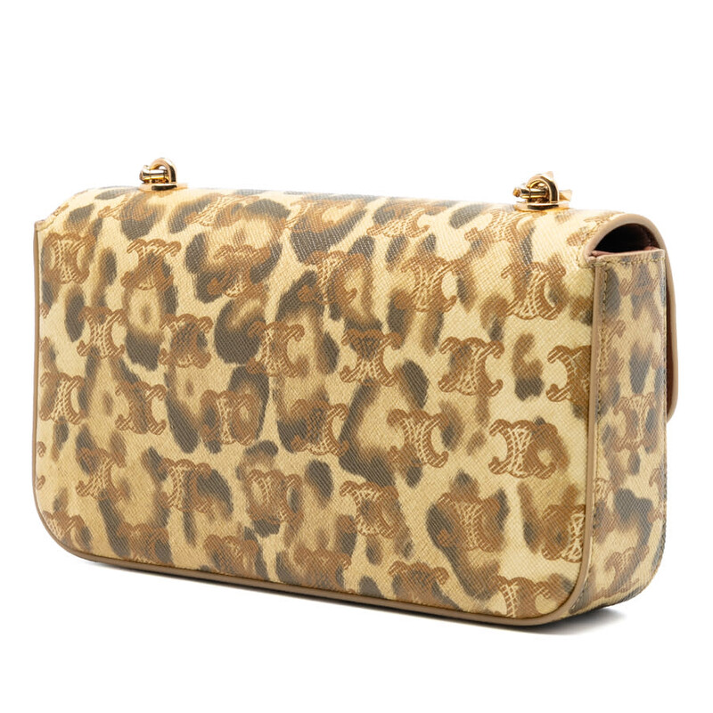 Celine Pre-owned Celine Calfskin Leopard Print Claude Chain