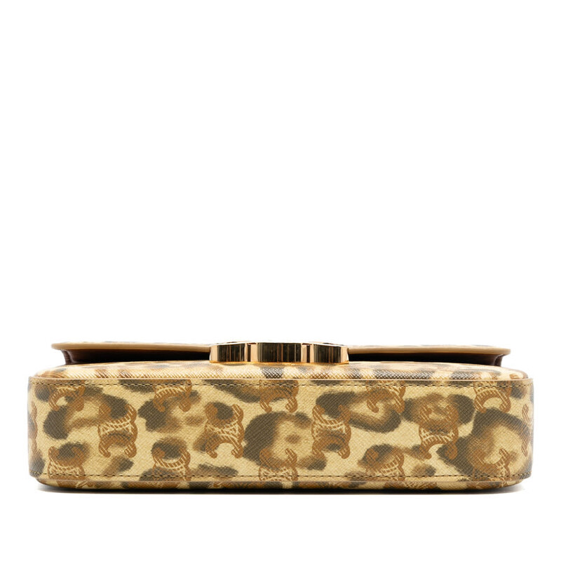 Celine Pre-owned Celine Calfskin Leopard Print Claude Chain