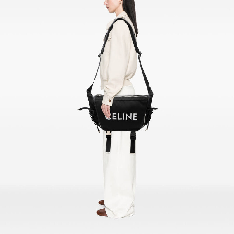 Celine Pre-owned Celine Medium Nylon Logo Trekking Messenger Bag S