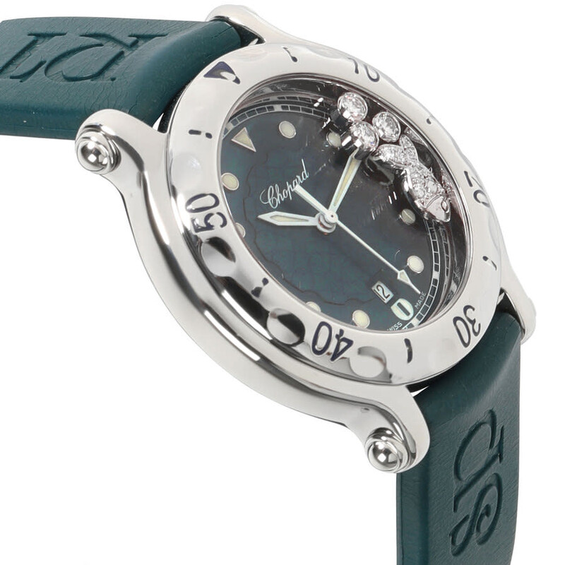Chopard Fish Dial Chopard Pre-owned Chopard Happy Fish Quartz Blue Dial Ladies Watch 27/ ...