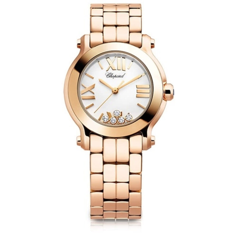 Chopard Pre-owned Chopard Happy Sport Mother of Pearl Dial with 5 ...