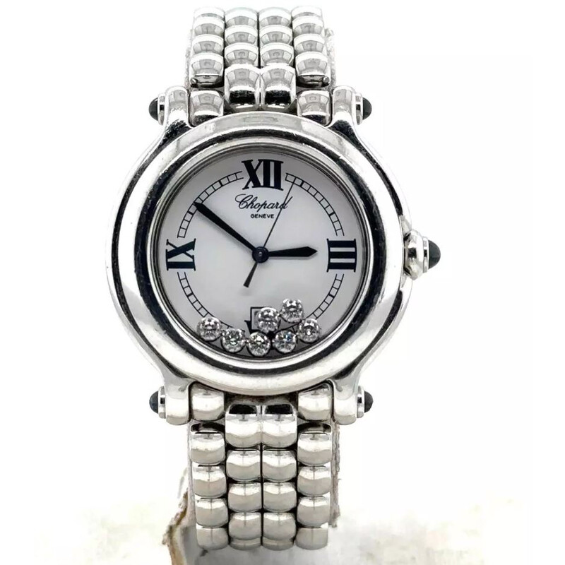 Chopard Pre-owned Chopard Happy Sport White with 7 Floating Diamonds ...