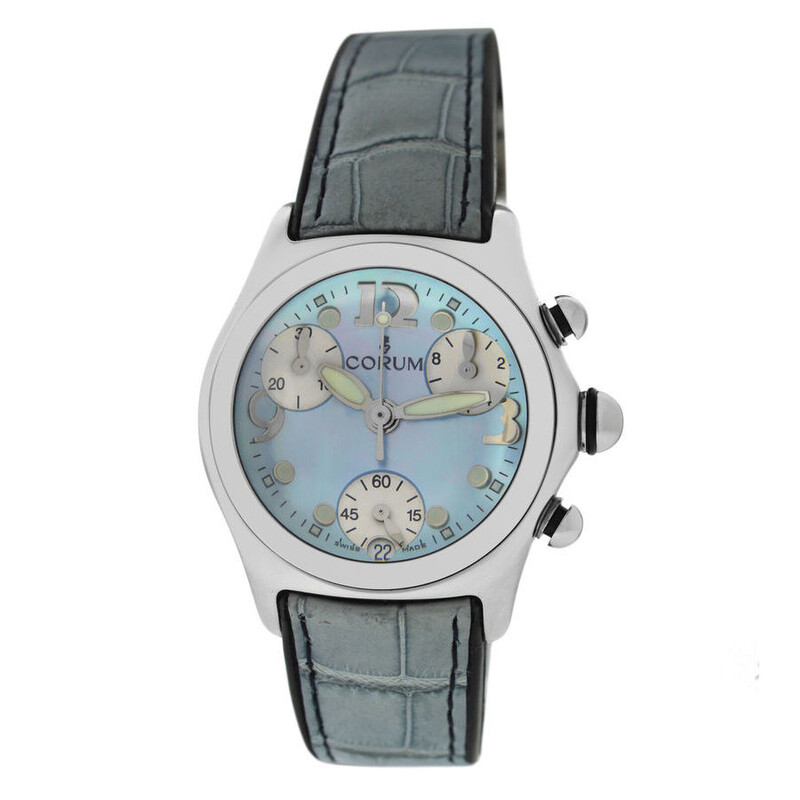 Corum Pre-owned Corum Bubble Chronograph Quartz Blue Dial Ladies
