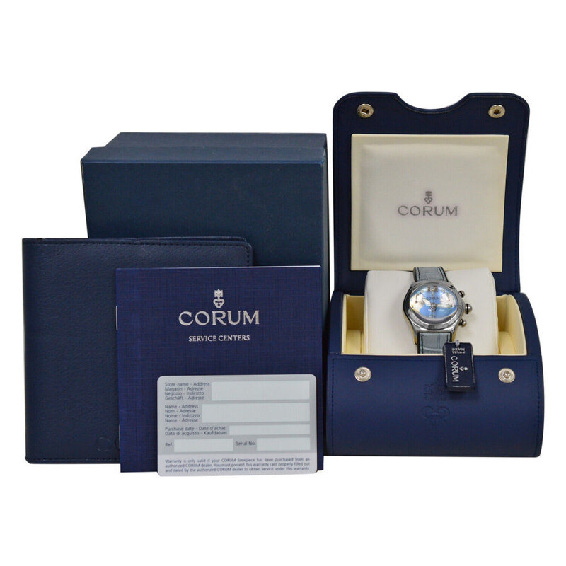 Corum Pre-owned Corum Bubble Chronograph Quartz Blue Dial Ladies