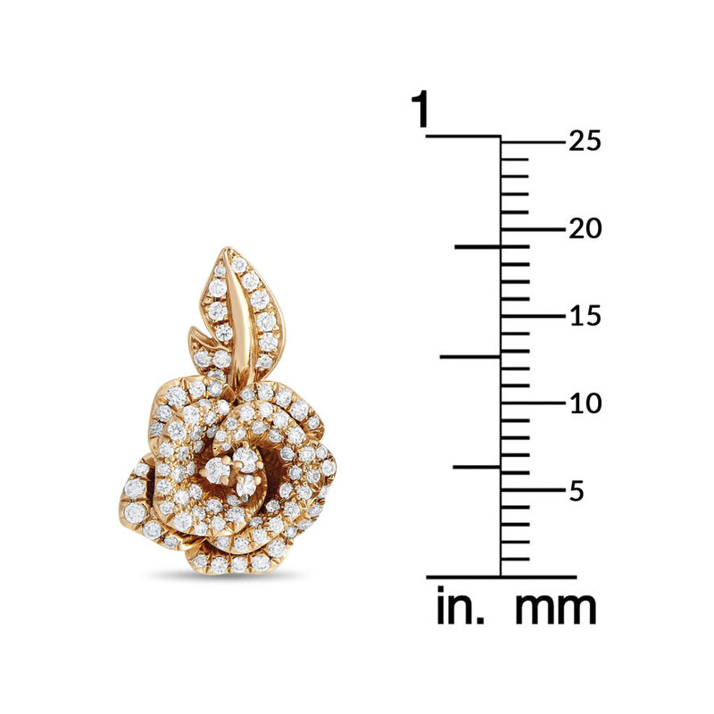 Dior Pre-Owned Dior 18K Rose Gold 1.13ct Diamond Rose Flower