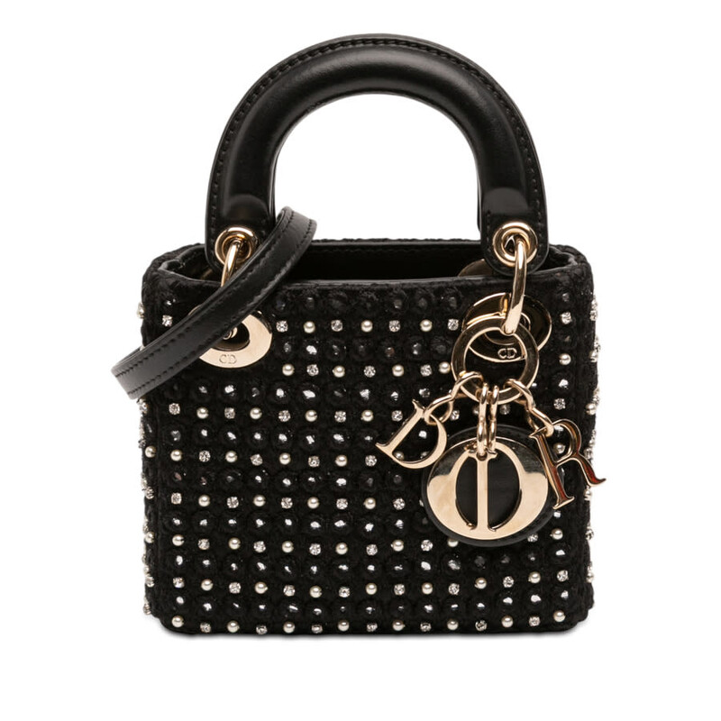 Dior Pre-owned Dior Micro Satin Crystal Embellished Lady Dior