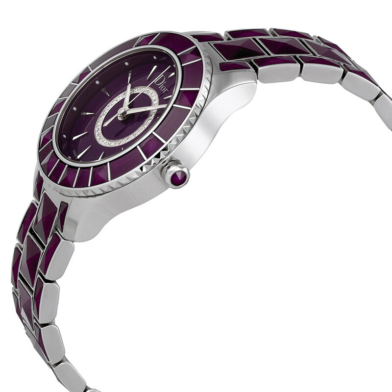 Dior Pre-owned Dior New Christal Crystal Purple Dial Ladies  display picture 2