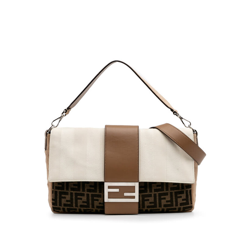 Fendi Pre-owned Fendi Large Zucca and Pequin Canvas Convertible