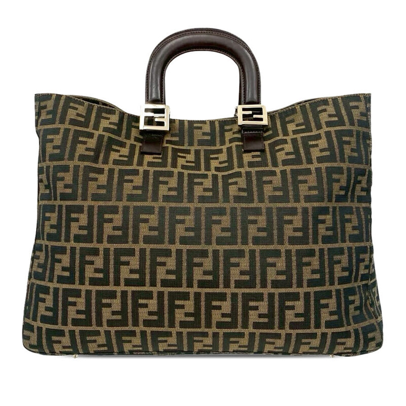 Fendi Pre-owned Fendi Large Zucca Canvas Twins Tote Ladies