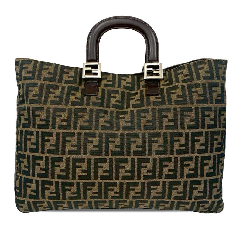 Fendi Pre-owned Fendi Large Zucca Canvas Twins Tote Ladies