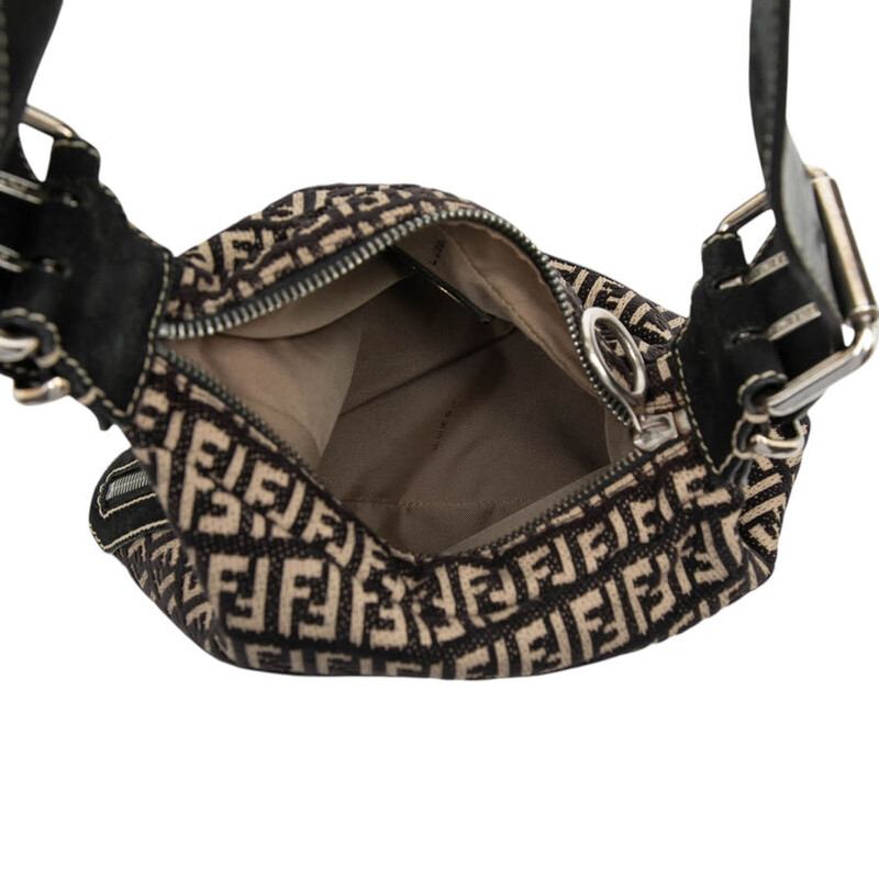 Fendi Pre-owned Fendi Zucchino Canvas Oyster Shoulder Bag Ladies
