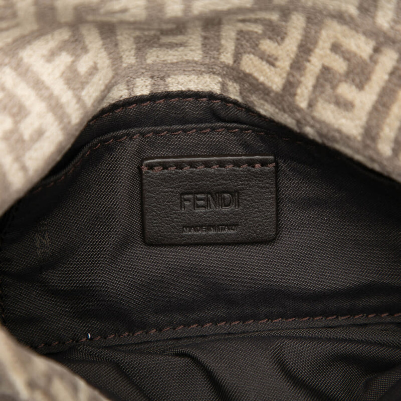 Fendi Pre-owned Fendi Zucchino Velvet Baguette Phone Pouch Satchel