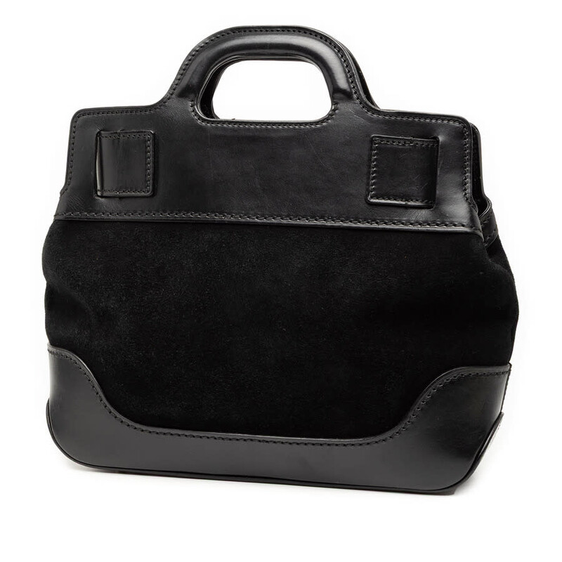 Ferragamo Pre-owned Ferragamo Suede and Calfskin Wanda Top Handle Bag ...
