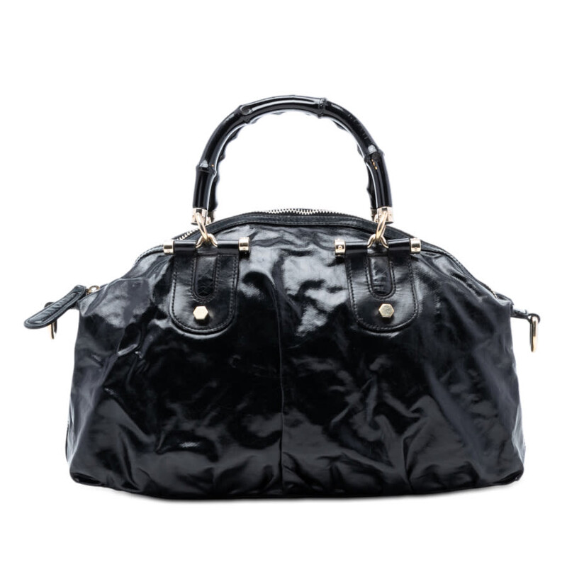 Gucci Pre-owned Gucci Coated Canvas Bamboo Dialux Pop Satchel