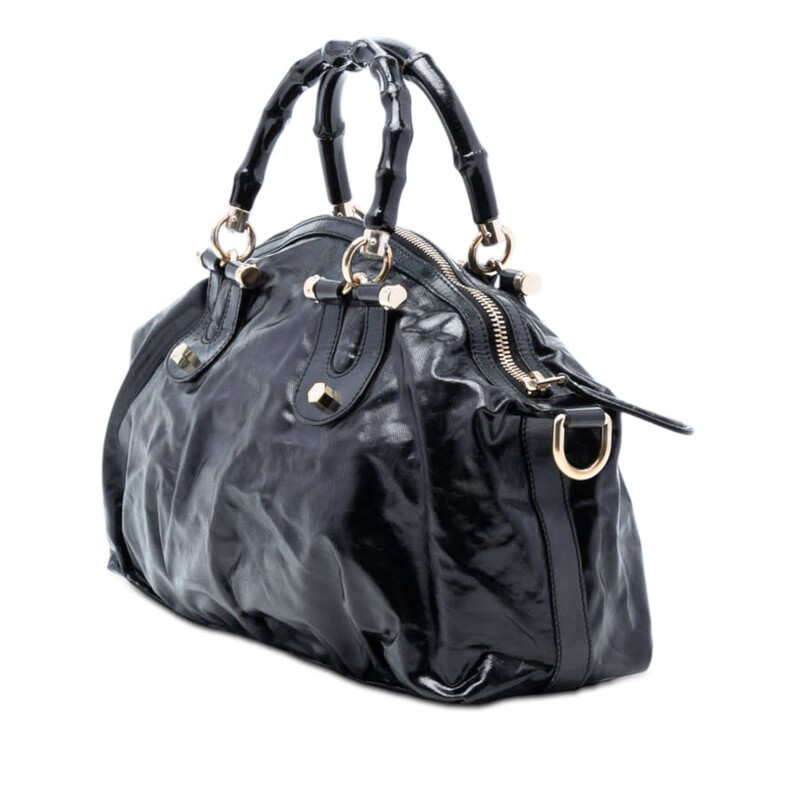 Gucci Pre-owned Gucci Coated Canvas Bamboo Dialux Pop Satchel