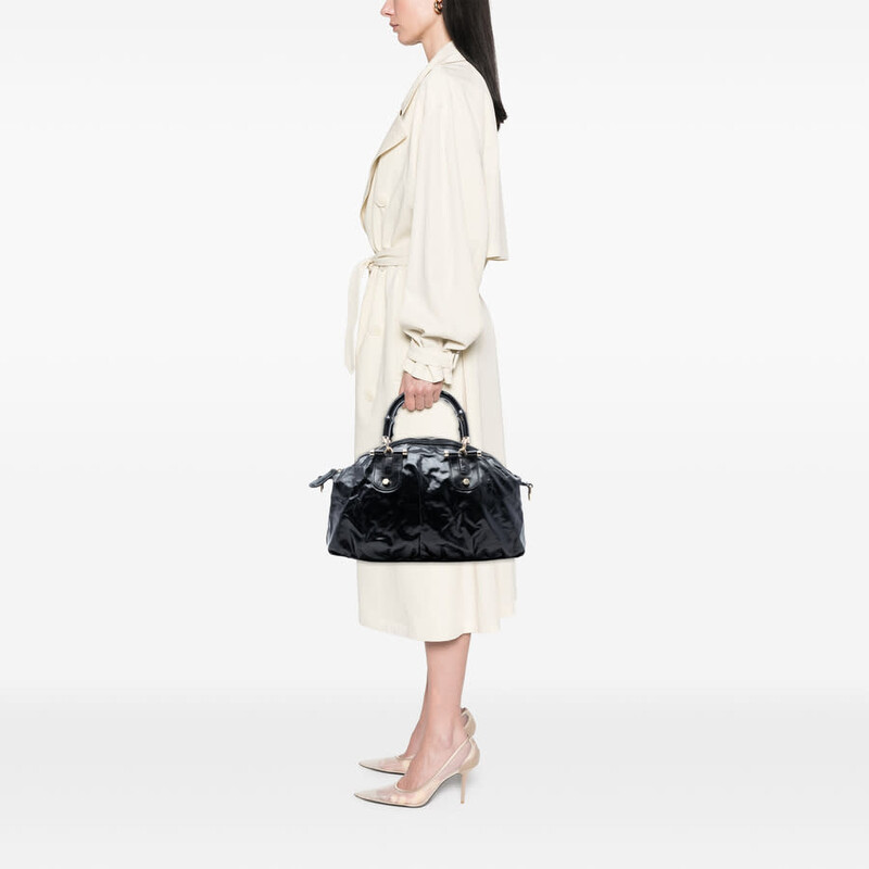 Gucci Pre-owned Gucci Coated Canvas Bamboo Dialux Pop Satchel