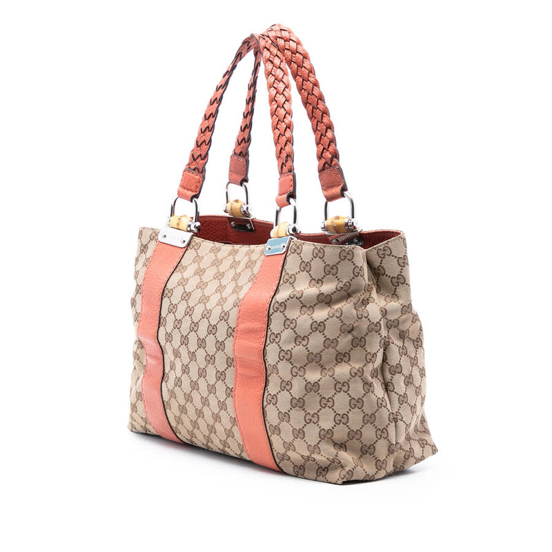Gucci Pre-owned Gucci GG Canvas Bamboo Libeccio Tote Ladies 232947