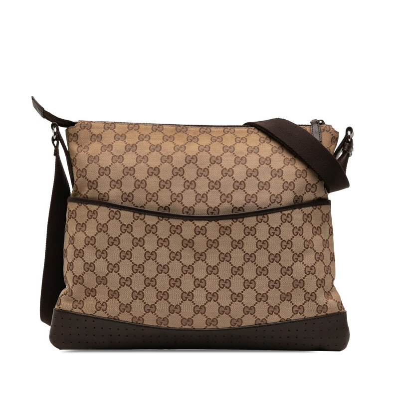 Gucci Pre-owned Gucci GG Canvas Perforated Crossbody 145856 002122