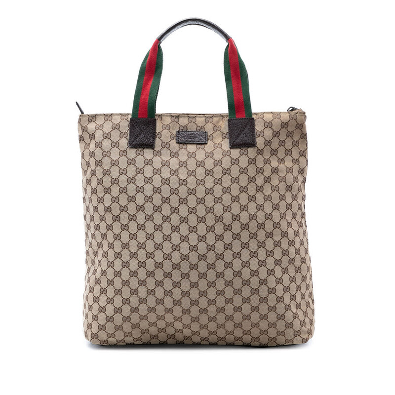Gucci Pre-owned Gucci GG Canvas Web Vertical Tote Unisex