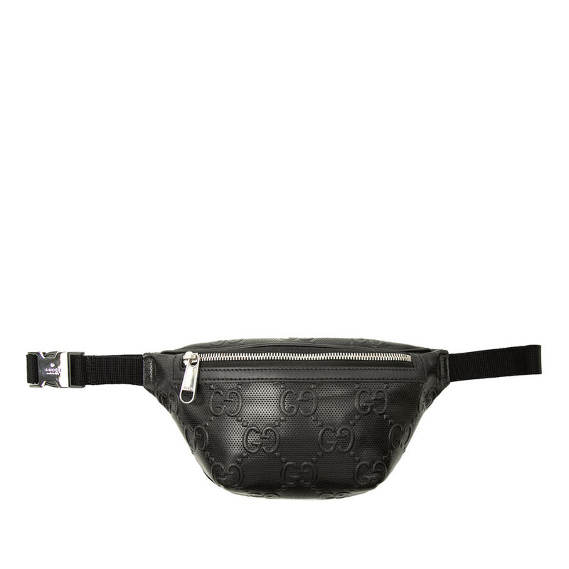 【激レア】GUCCI レザーバッグ　メンズ Gucci Pre-owned Gucci GG Embossed Perforated Leather Belt Bag