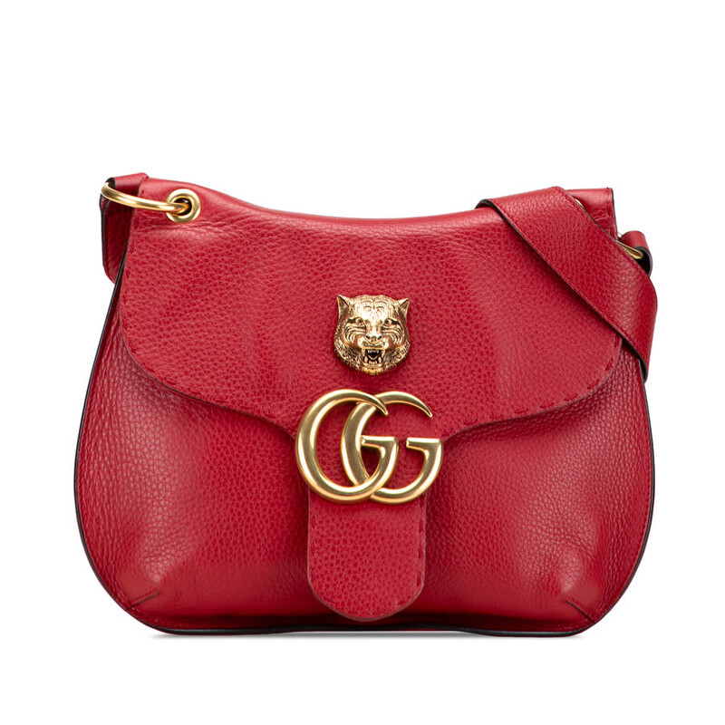 Gucci Pre-owned Gucci GG Marmont Leather Animalier Crossbody