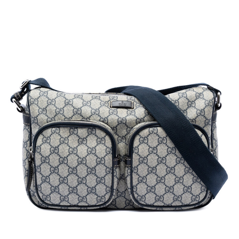 Gucci Pre-owned Gucci GG Supreme Double Pocket Crossbody Ladies