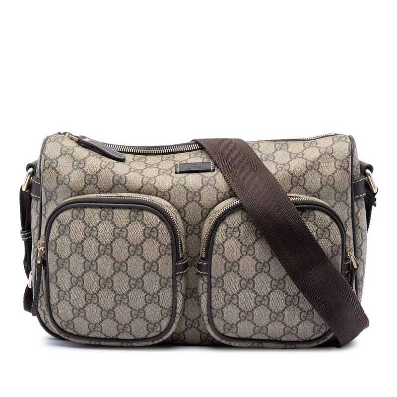 Gucci Pre-owned Gucci GG Supreme Double Pocket Crossbody Unisex