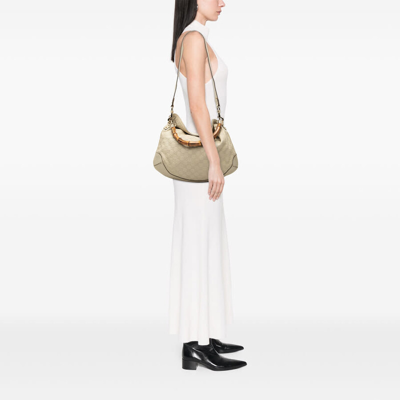 Gucci Pre-owned Gucci Guccissima Bamboo Peggy Satchel Ladies