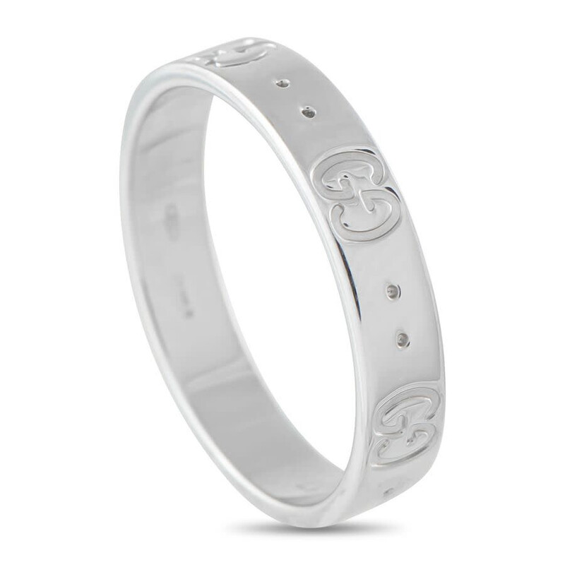 Gucci Pre-Owned Gucci Icon 18K White Gold Ring GU19 100925 GU19-100925 ...