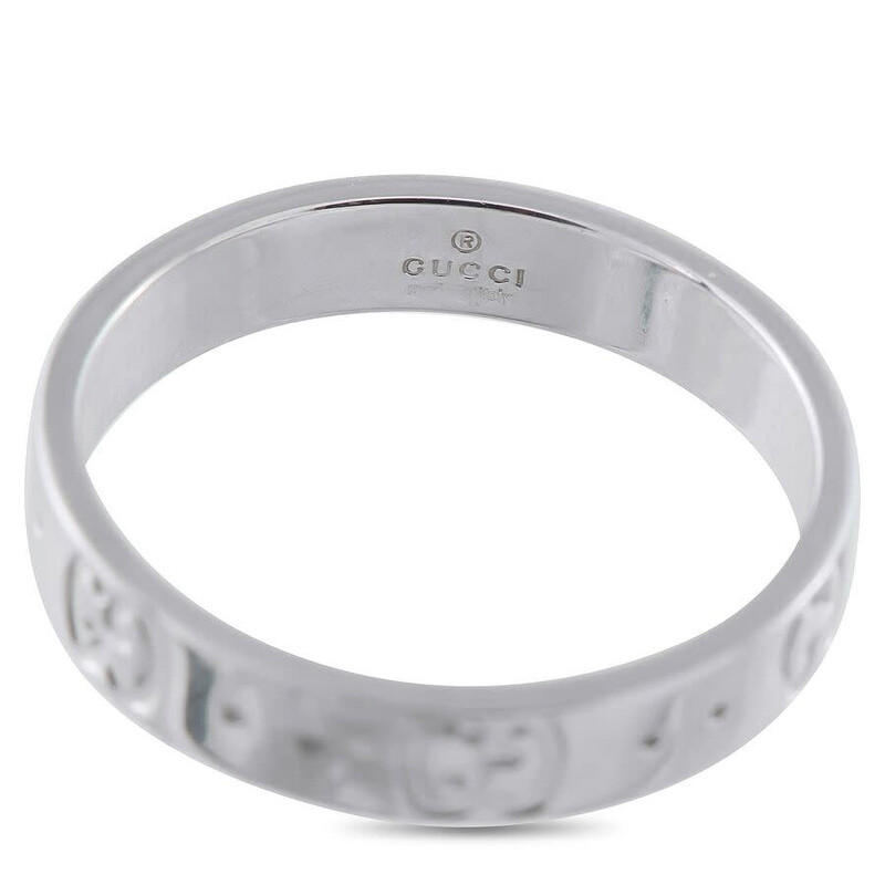 Gucci Pre-Owned Gucci Icon 18K White Gold Ring GU19 100925 GU19-100925 ...